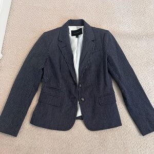 Banana Republic Navy Pinstripe Blazer with White Lining